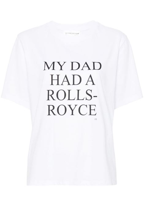 T-shirt bianca My dad had a Rolls-Royce VICTORIA BECKHAM | 1124JTS005732AWHITE